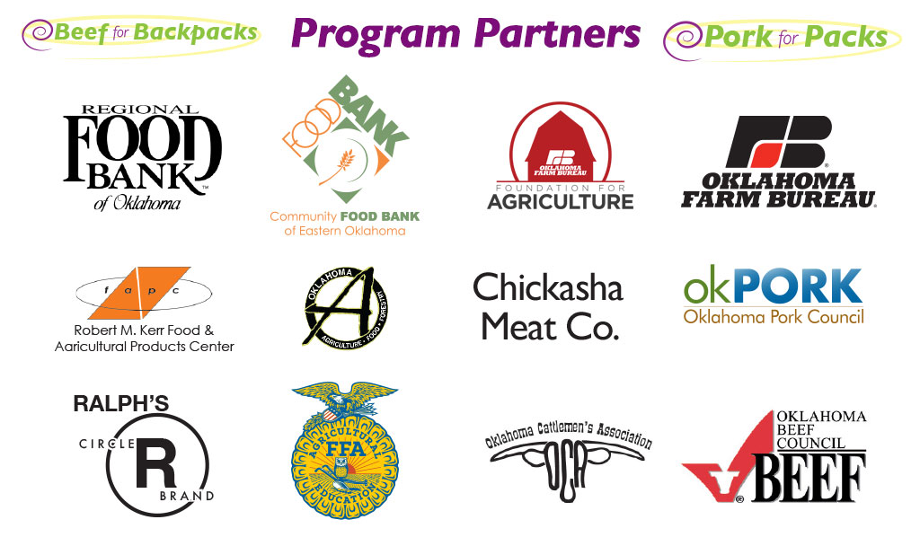 Beef for Backpacks and Pork for Packs program parnters